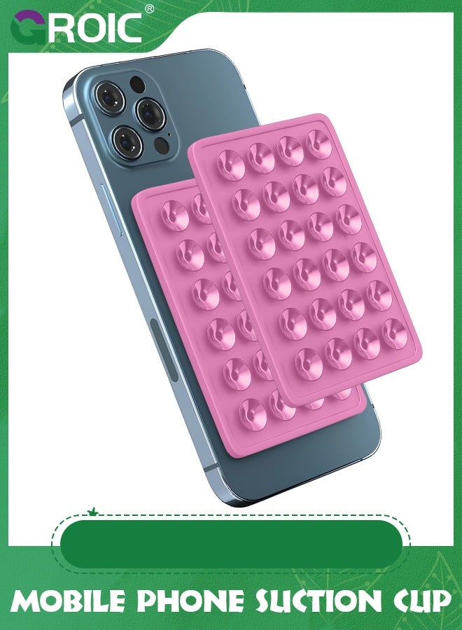 GROIC 5 Sets Suction Phone Case Mount, Silicon Adhesive Phone Accessory for iPhone and Android, Hands-Free Fidget Toy Mirror Shower Phone Holder, Tiktok Videos and Selfies