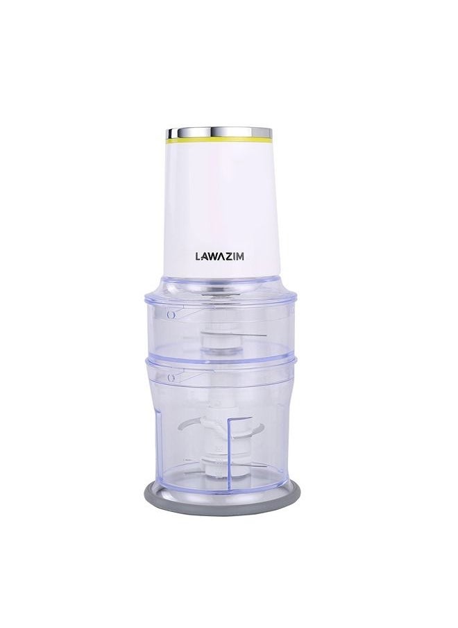 LAWAZIM Electric Chopper 700ml | Fast blades to chop vegetables in a short time | Mincer | Vegetables slicer | Electric Vegetables cutter | Stainless Steel  - Image 1