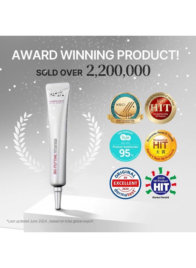 SWANICOCO Pregnancy Safe Fermentation Peptine Eye Care Cream Under Eye Cream with 8 Peptides and Niacinamide, Anti Aging Eye Cream for Wrinkles & Crows Feet Korean Skincare 20ml 0.68 Fl Oz - Image 3