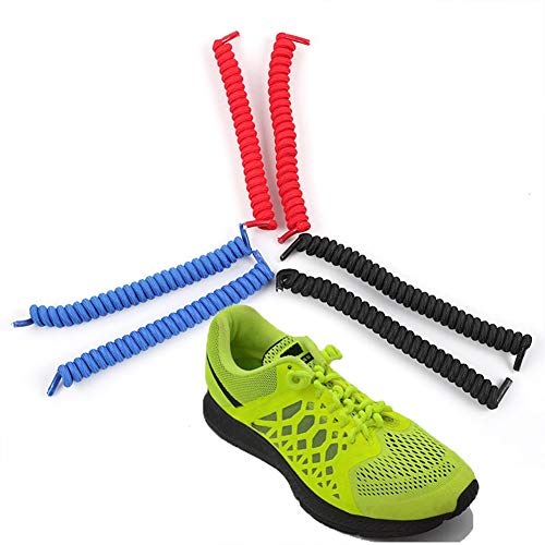 Pveath 10 Pairs Curly No Tie Shoelaces Anti-fall Elastic Spring Shoe Laces No Tie Trainer Kids Shoe Laces Colours for Childs and Adults Suitable in Sports Flat Shoelace 10 Colors - Image 2