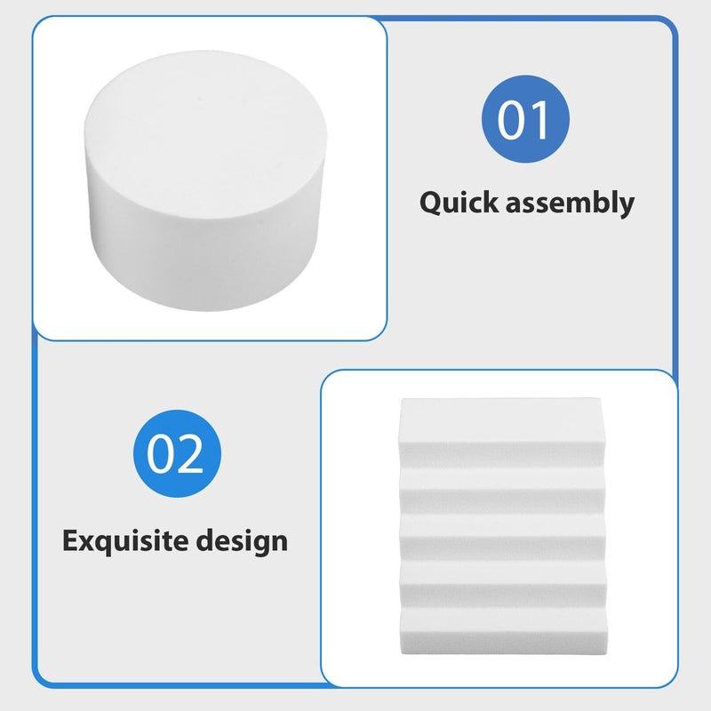 Nuobesty Photography Background Props Foam Cylinders Polystyrene Rods 4pcs Set For Photoshoot Space White Geometric Modeling Craft Blocks Photo Posing - Image 4