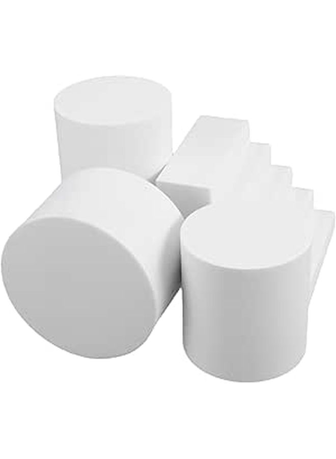 Nuobesty Photography Background Props Foam Cylinders Polystyrene Rods 4pcs Set For Photoshoot Space White Geometric Modeling Craft Blocks Photo Posing - Image 1