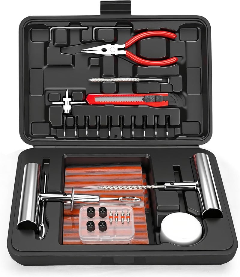 ORCISH Tire Repair Kit, 70 PCS Professional Heavy Duty Tire Plug Kit, Tire Patch Kit for Fix a Flat, Tubeless Tire Puncture Change Tool Kit for Car, Motorcycle, Truck, ATV, Tractor, RV, SUV, Trailer - Image 1