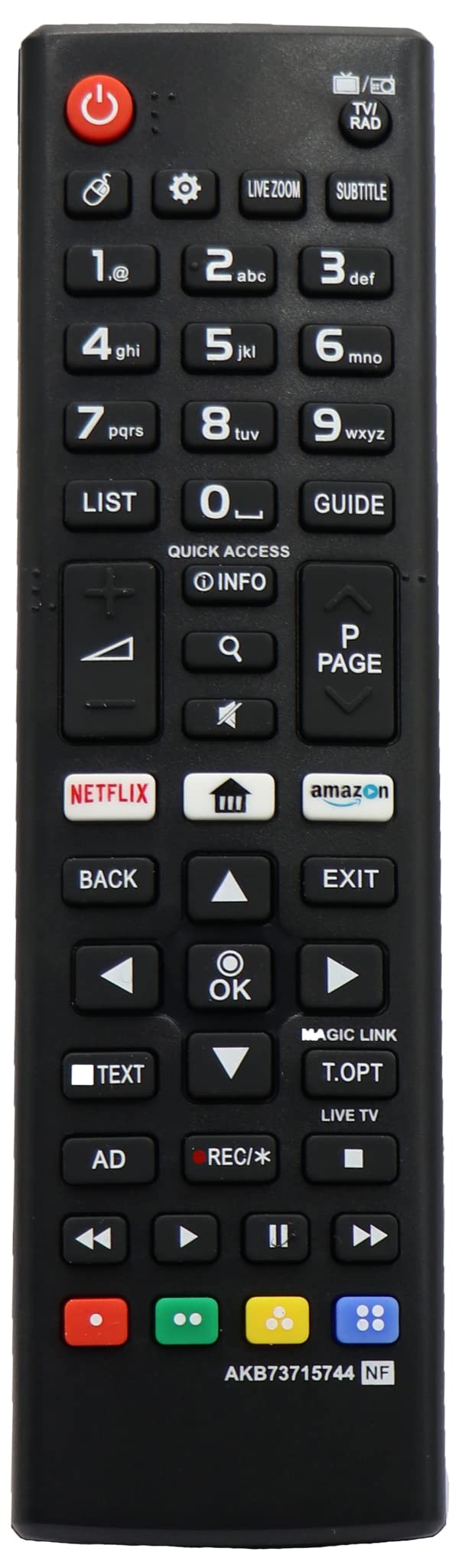 LRIPL Compaitble LG Smart Tv Remote Control for LED LCD UHD Smart Android Plasma TV AKB73715744- AKB75095303 Replacement Remote of Original LG Tv Remote-Universal Remote Control for LG Smart TV Black - Image 1