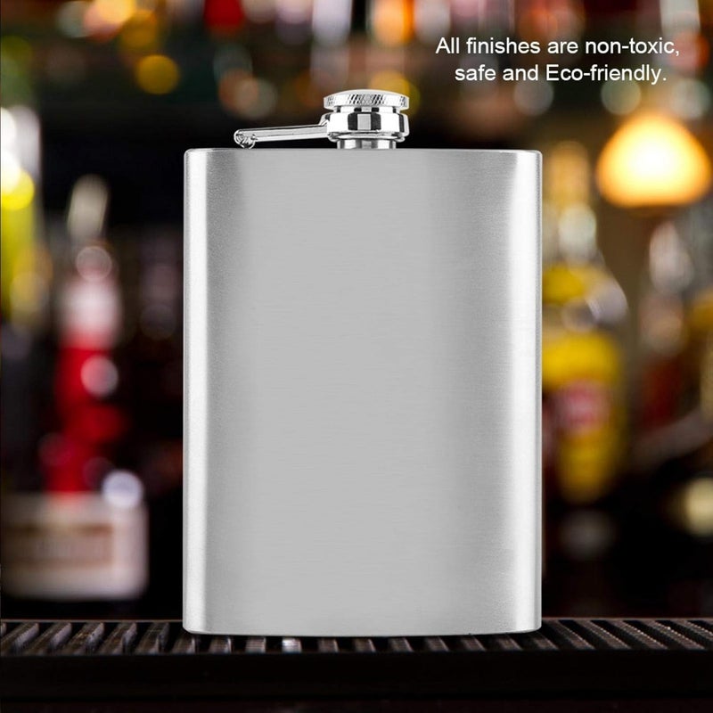 comfrt 7/8/10oz Leak Proof Stainless Steel Hip Flasks with Flask Funnel for Liquor Whiskey Wine Alcohol Men Women(8oz) - Image 3