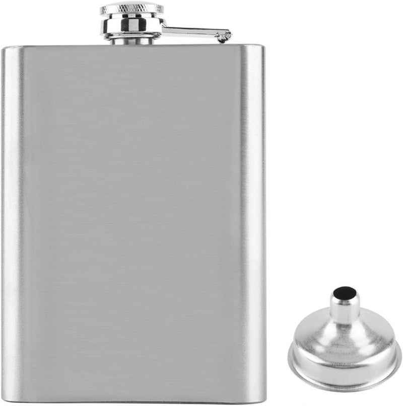comfrt 7/8/10oz Leak Proof Stainless Steel Hip Flasks with Flask Funnel for Liquor Whiskey Wine Alcohol Men Women(8oz) - Image 1