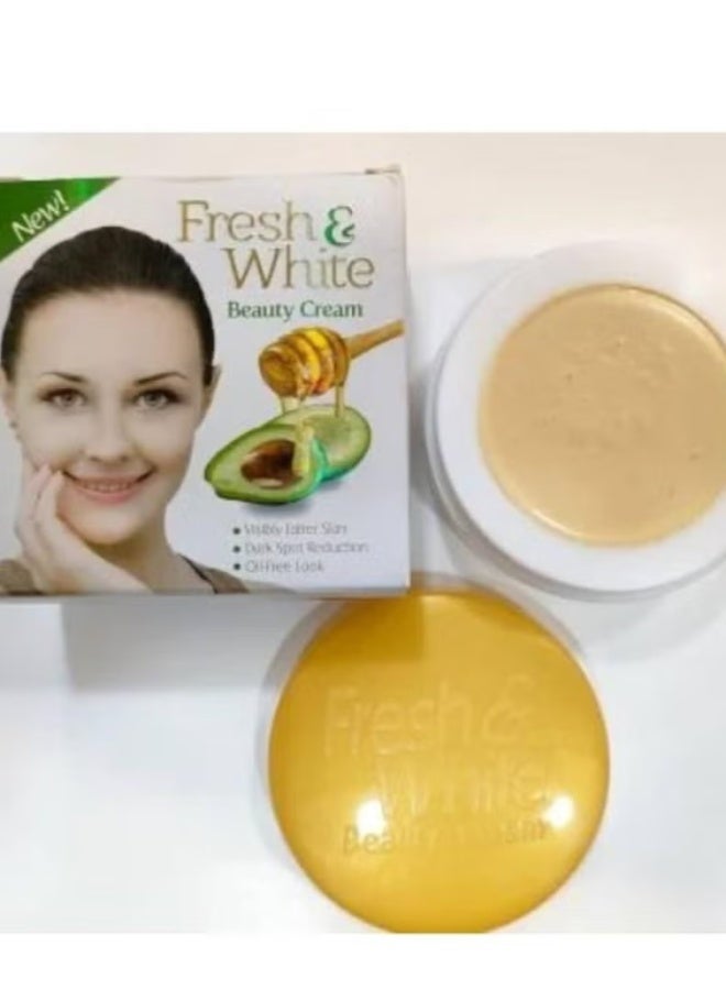 fresh & white Beauty Cream For Whitening Face & Body With Avocado & Honey 30 g 2 Pcs - Image 2
