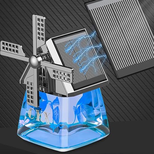 RATAVA Solar Rotating Car Air Freshener Interior Dashboard Decoration Diffuser with Solar Rotating Creative Car Perfume Decoration 1Pc (blue, Franrance), solid - Image 4