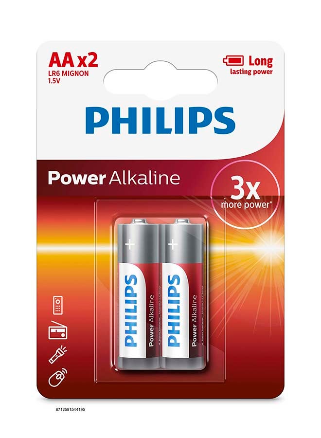 Philips Power Alkaline AA Battery (2 pcs) Multicolour
