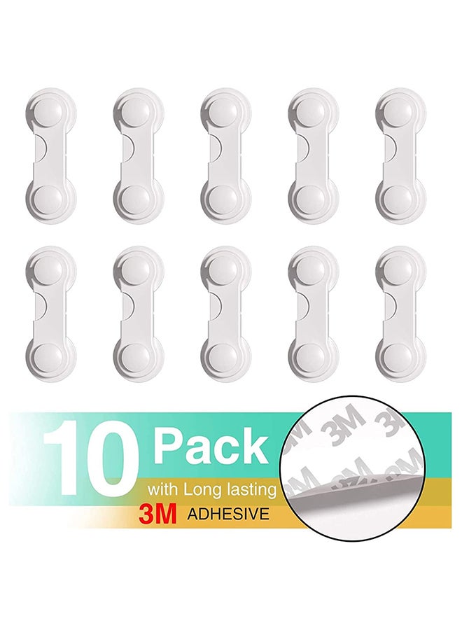 KASTWAVE Child Safety Cabinet Locks, Easiest 3M Adhesive Baby Proofing Latches, Easy To Install, Lock Your Drawers and Cabinets to Prevent Toddlers from Dangerous Objects or Messing Up Stuffs, 10 Pcs - Image 1