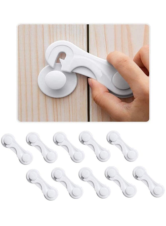 KASTWAVE Child Safety Cabinet Locks, Easiest 3M Adhesive Baby Proofing Latches, Easy To Install, Lock Your Drawers and Cabinets to Prevent Toddlers from Dangerous Objects or Messing Up Stuffs, 10 Pcs - Image 2