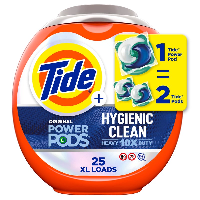 Tide Hygienic Clean Power PODS Laundry Detergent Pacs, Original Scent, 25 Count, Removes Visible and Invisible Dirt - Image 1