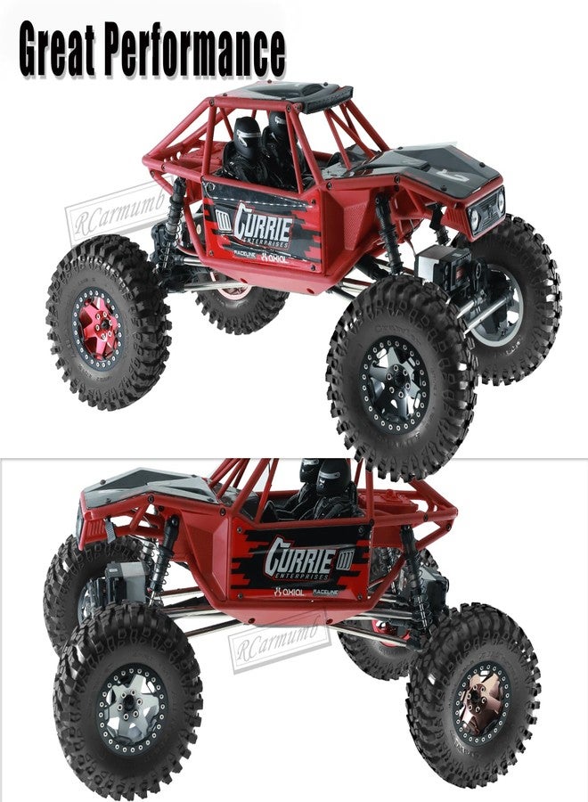 Rcarmumb 2.2 Inch Beadlock Wheel Rim & Wheel Tires for SCX10 Capra/AMG 6x6/TRX4/Red cat Gen8 Red cat Everest Gen7 Pro RC Scale Crawler Truck,Tires Tyres w/Aluminium Wheels Rim,Red - Image 4