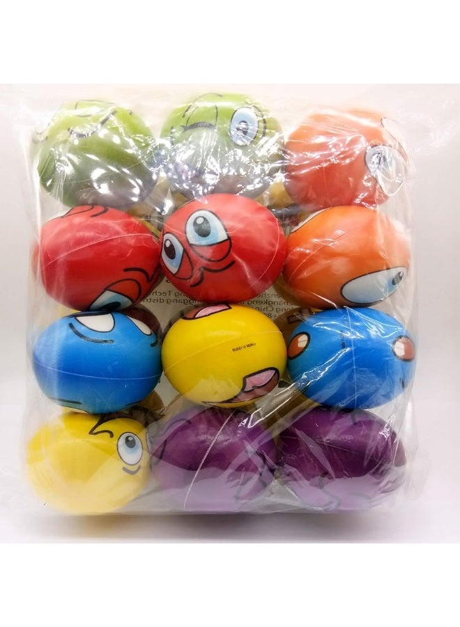 Mydio Set of 24 Stress Balls Stress Reliver Party Favor Soft PU Ball Assorted Colors Random Pattern Party Toys Kids Play Ball Tent Ball Toddler Ball 24 Pack - Image 1