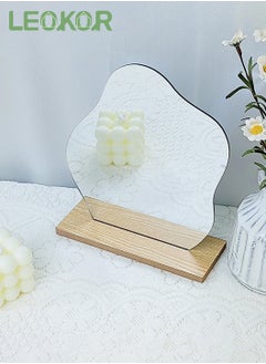 LEOKOR Irregular Shape Makeup Mirror, Cloud Shaped Tabletop Mirror With Detachable Wooden Stand, Vanity Mirror Frameless For Bedroom,Living Room Decor  - Image 3