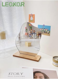 LEOKOR Irregular Shape Makeup Mirror, Cloud Shaped Tabletop Mirror With Detachable Wooden Stand, Vanity Mirror Frameless For Bedroom,Living Room Decor  - Image 4