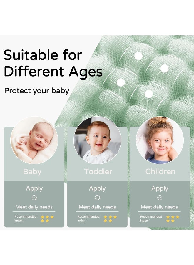 Yoofoss Hooded Baby Towels for Newborn 2 Pack 100% Muslin Organic Cotton Baby Bath Towel with Hood for Babies, Infant, Toddler and Kids, 32x32Inch, Soft and Absorbent Newborn Essential,Blue&Green - Image 5