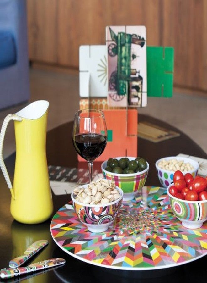 French Bull Lazy Susan Large Melamine Rotating Dinnerware Platter Turntable Table, Serving, Party, Kitchen, Organizing, Pantry, Cabinet, 15-inch, Ziggy - Image 2