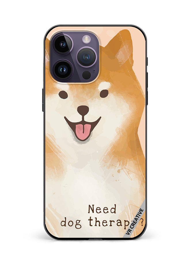VR CREATIVE Protective Case Cover For Apple iPhone 15 Pro Dog Therapy Design Multicolour - Image 1