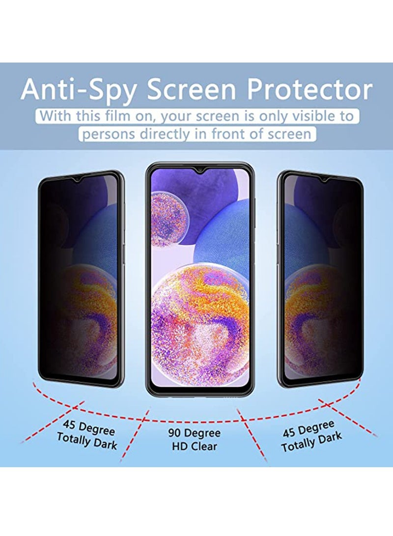 2 Pack Samsung Galaxy A23 5G / 4G Privacy Screen protector with Anti-Spy Tempered Glass 9H Hardness Protector Film Anti Scratch Bubble free Easy Install Case Friendly - Image 2