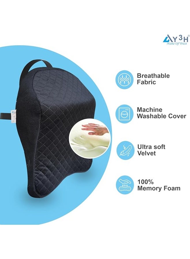 Car Neck Headrest Support Pillow, Premium Seat Neckrest Cushion for Pain Relief - Black - Image 2