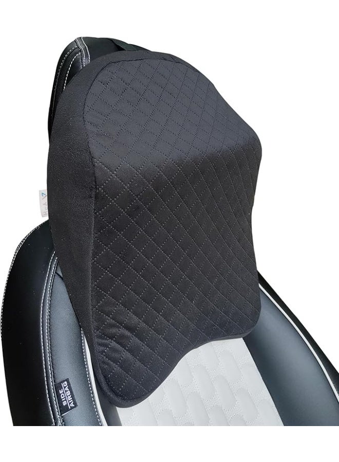 Car Neck Headrest Support Pillow, Premium Seat Neckrest Cushion for Pain Relief - Black - Image 1