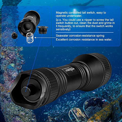 ORCATORCH D550 Scuba Dive Light - 1000 Lumens Underwater Flashlight with 3 Modes, IP68 Waterproof Submersible Torch with Wrist Strap for Hands-Free Diving - Image 4