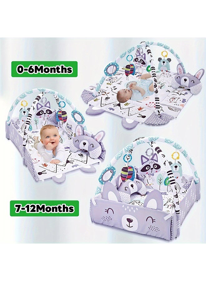 Beauenty Baby Gym Play Mat, 7-in-1 Tummy Time Mat & Ball Pit with 6 Toys, Washable Baby Activity Play Mat for Visual, Hearing, Sensory, Motor Development, Baby Toys Gift for Toddler Infant 0-12 Months - Image 2