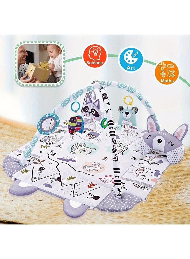 Beauenty Baby Gym Play Mat, 7-in-1 Tummy Time Mat & Ball Pit with 6 Toys, Washable Baby Activity Play Mat for Visual, Hearing, Sensory, Motor Development, Baby Toys Gift for Toddler Infant 0-12 Months - Image 4