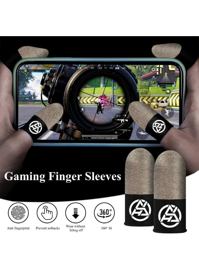 5 Pair Finger Sleeves  For Gaming Thumb Finger Sleeves Pro Gaming Finger Gloves: 0.3mm Silver Fiber, Ultra-Thin, Anti-Sweat  Breathable Thumb Cover Gloves for PUBG/Fortnite/COD - Fits All Mobile Pho - Image 2