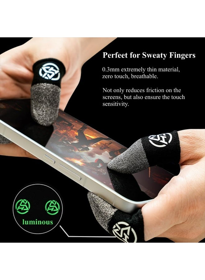 5 Pair Finger Sleeves  For Gaming Thumb Finger Sleeves Pro Gaming Finger Gloves: 0.3mm Silver Fiber, Ultra-Thin, Anti-Sweat  Breathable Thumb Cover Gloves for PUBG/Fortnite/COD - Fits All Mobile Pho - Image 4