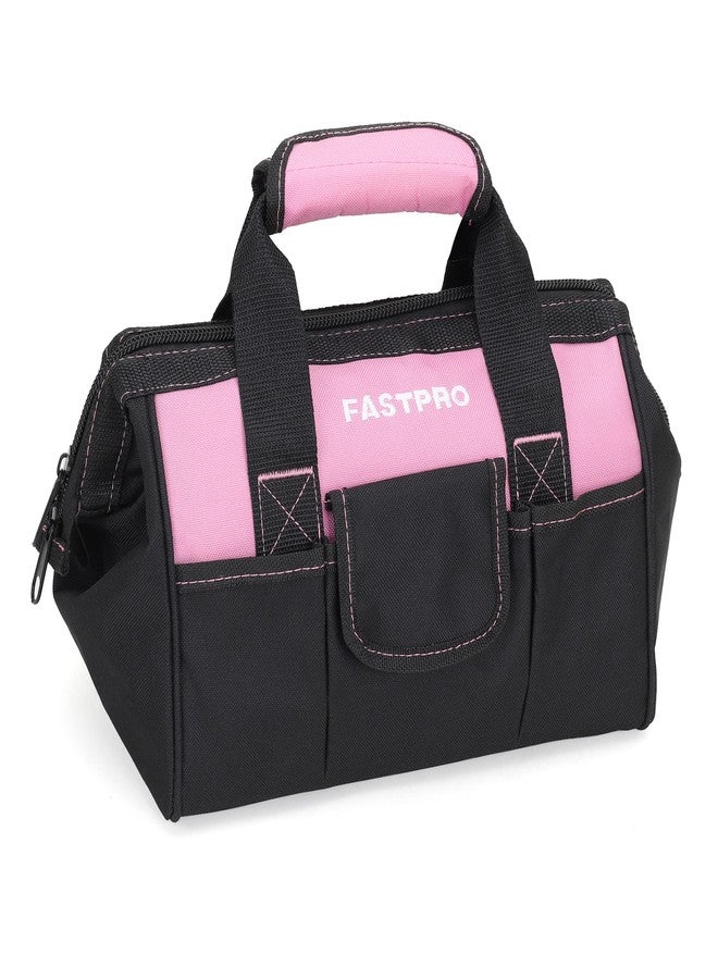 FASTPRO 12-Inch Pink Tool Bag,Zip-top Wide Mouth Open Storage, 600D Polyester Fabric Material for Quality Endurance - Image 1
