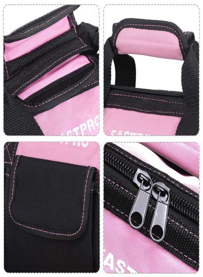 FASTPRO 12-Inch Pink Tool Bag,Zip-top Wide Mouth Open Storage, 600D Polyester Fabric Material for Quality Endurance - Image 3