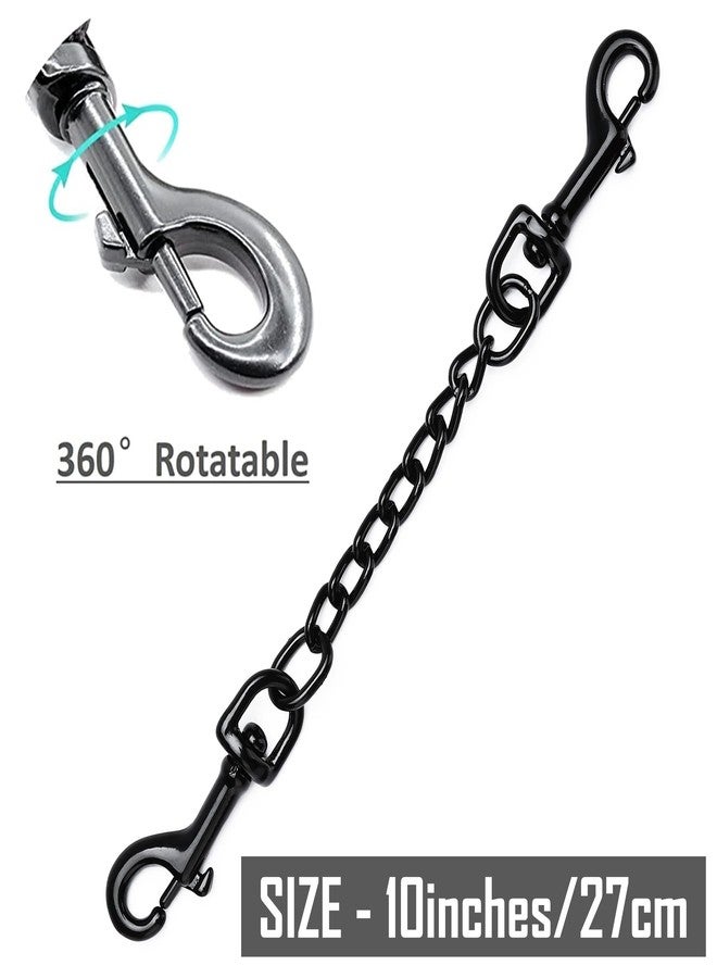 DEYACE Metal Dog Collar Safety Clip, 2 Pack Heavy-Duty Backup for Prong Collar, Dog Harness Collar Connector 8inch/10inch (10-Inches, Black) - Image 3