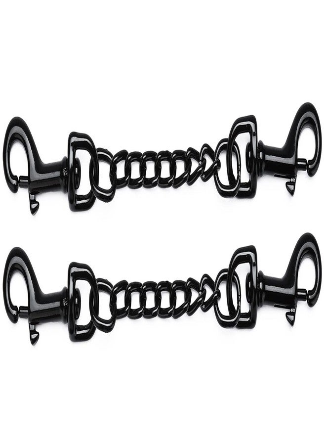 DEYACE Metal Dog Collar Safety Clip, 2 Pack Heavy-Duty Backup for Prong Collar, Dog Harness Collar Connector 8inch/10inch (10-Inches, Black) - Image 1