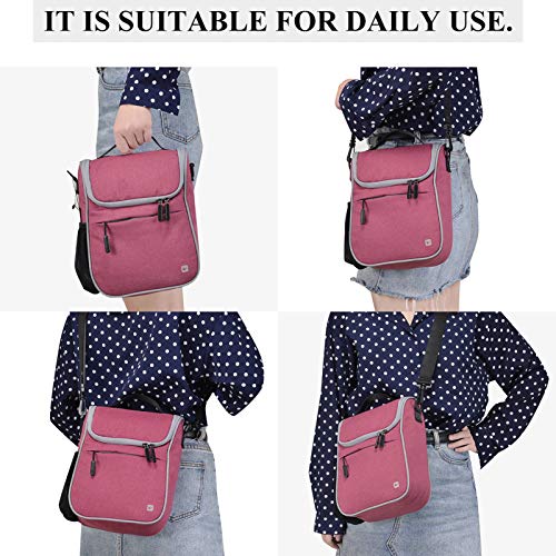 CamGo Waterproof Handlebar Bag for Bike - Cycling Front Storage Basket Bags Multipurpose Shoulder Pack Canvas Handbags with Rain Cover (Rose) - Image 4