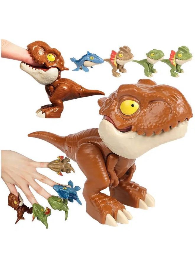 null - Pressing Dinosaur Toy Boy Online Popular Finger-biting Tyrannosaurus Children Reducing Decompression Trick Simulation Gadget-Color:Green Raptor [unpackaged]] - Image 1