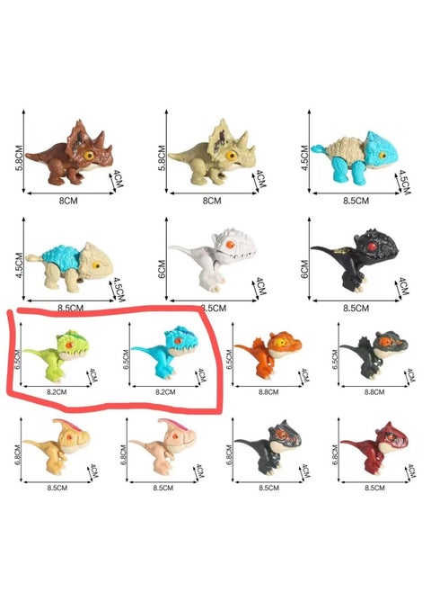 Pressing Dinosaur Toy Boy Online Popular Finger-biting Tyrannosaurus Children Reducing Decompression Trick Simulation Gadget-Color:Green Raptor [unpackaged]]