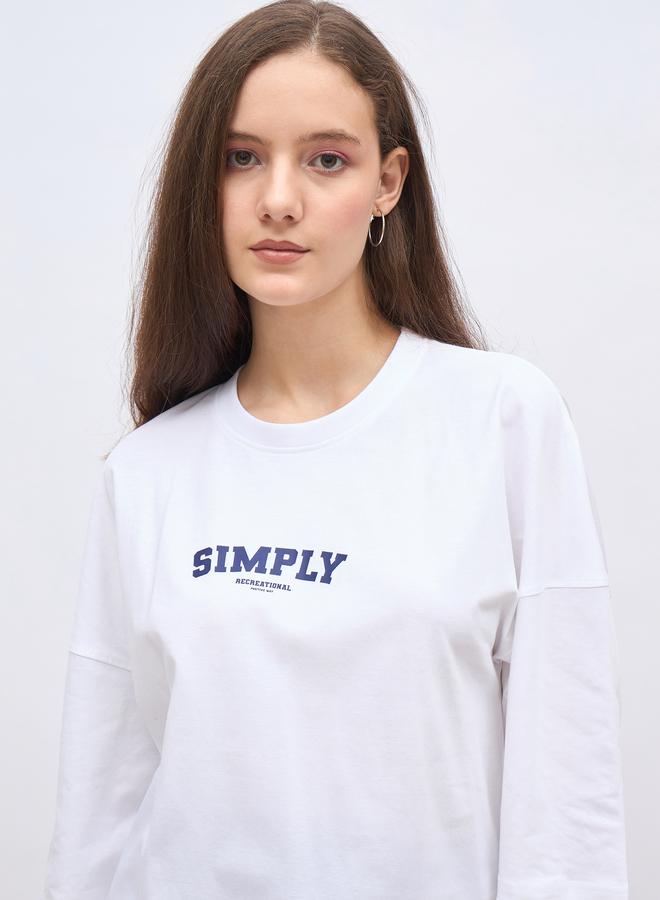 Styli Oversized T-Shirt and Badge Print Leggings Set - Image 4