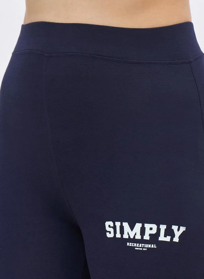 Styli Styli Oversized T-Shirt and Badge Print Leggings Set