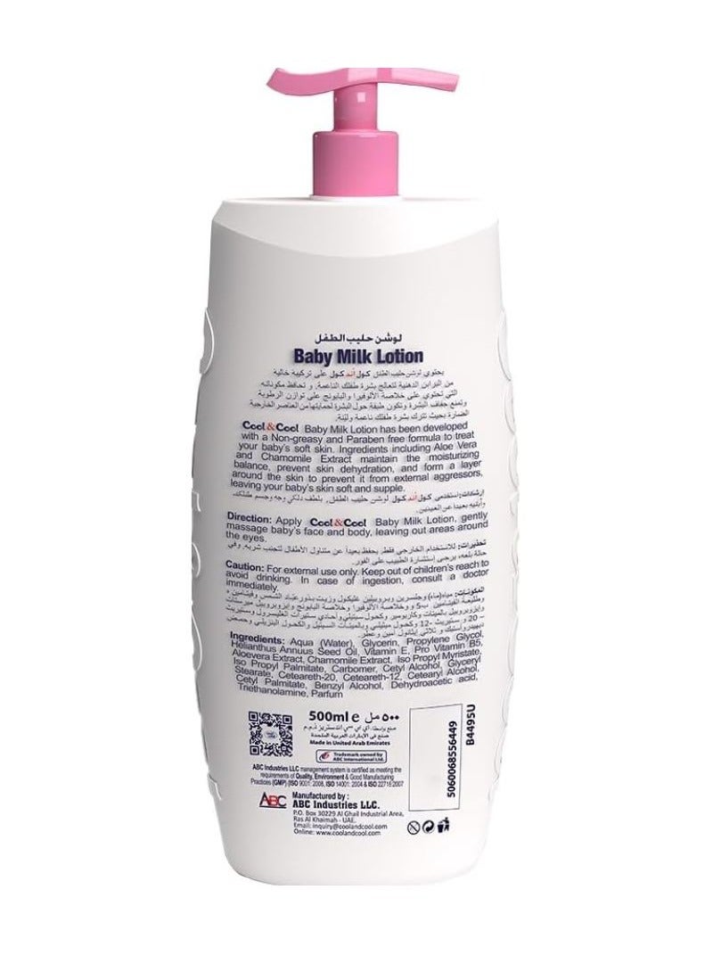 Cool & Cool Baby Milk Lotion 2 x 500ml - Image 2