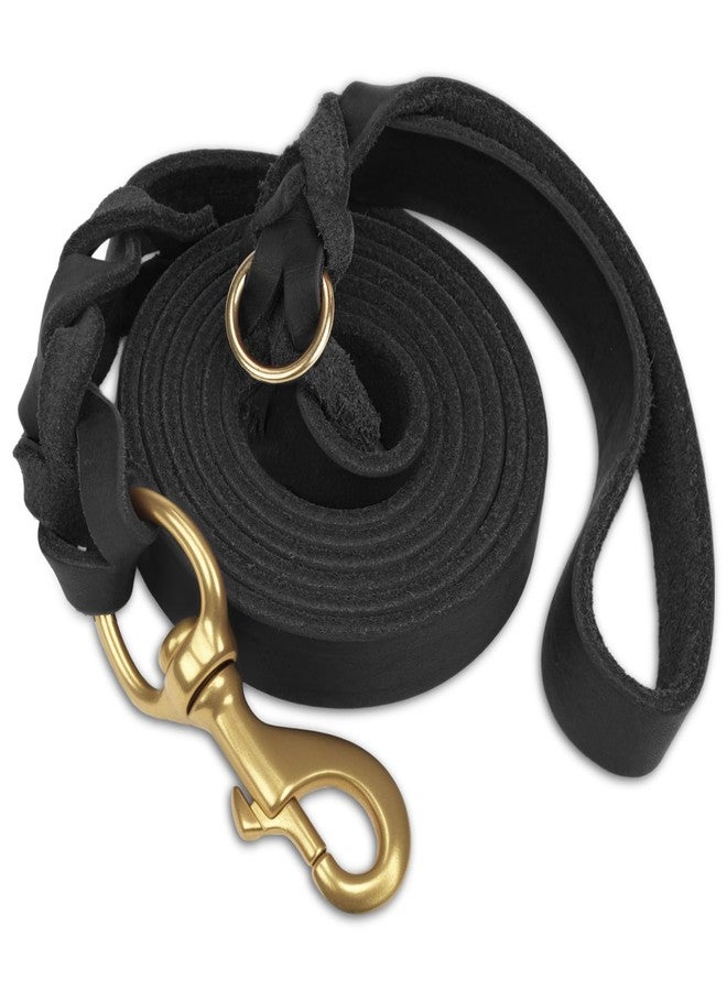 Joytale Leather Dog Leash, Strong Heavy Duty Genuine Cowhide with Brass Hook, Soft and Comfortable Leather Training Leash for Large Medium Small Dogs（Black, 4ft×3/4''） - Image 1