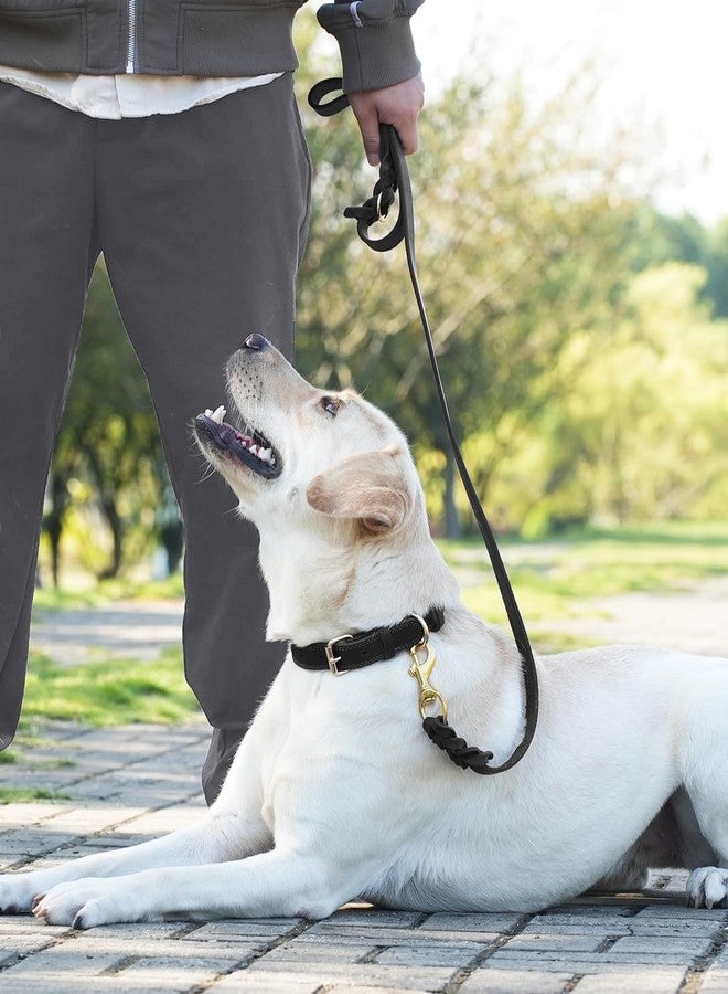 Joytale Leather Dog Leash, Strong Heavy Duty Genuine Cowhide with Brass Hook, Soft and Comfortable Leather Training Leash for Large Medium Small Dogs（Black, 4ft×3/4''） - Image 3