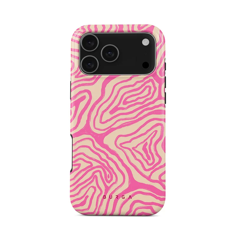 بورجا جراب iPhone 17 Pro Max Pink Shores Premium متوافق مع غلاف صلب مزدوج الطبقات هجين + حماية من السيليكون - غطاء محمول مقاوم للخدش والصدمات