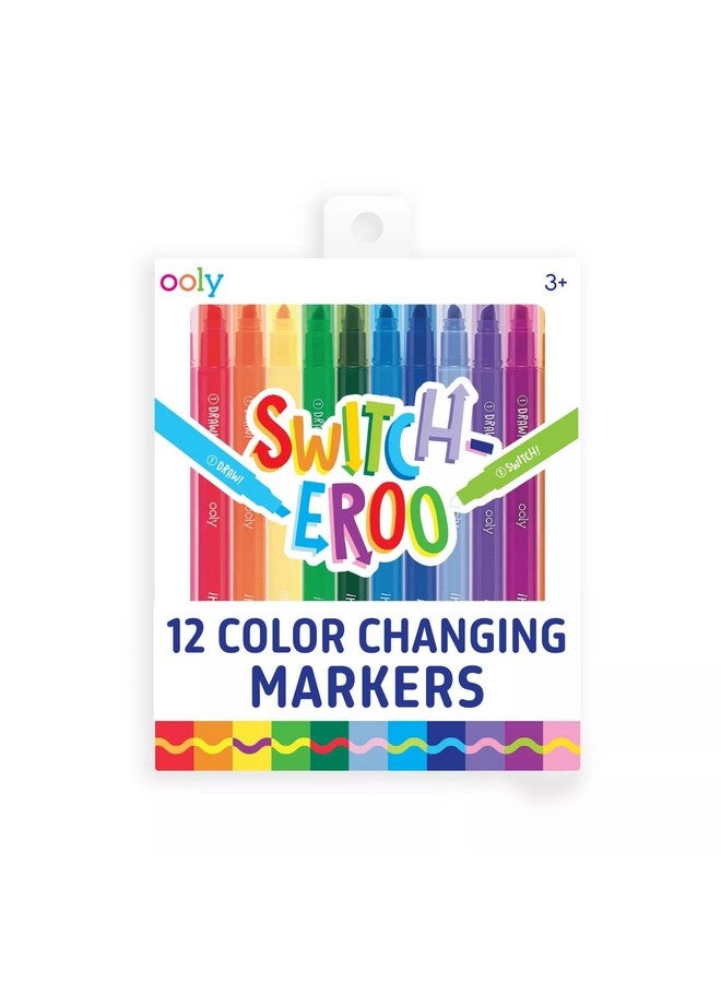 أولي مجموعة من ١٢ قلم تلوين متغير اللون من أولي، أقلام تلوين ثنائية الطرف للأطفال، أقلام تلوين ثنائية الطرف بطرف مشطوف، أقلام تلوين متغيرة اللون للوازم الفنية، مجموعات الرسم والقرطاسية - Image 1