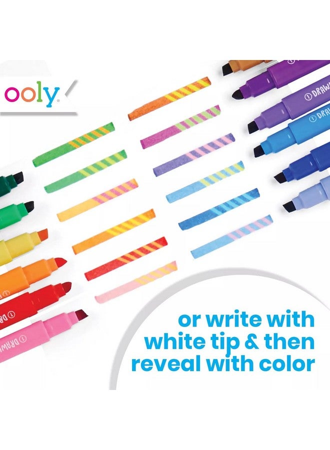 أولي مجموعة من ١٢ قلم تلوين متغير اللون من أولي، أقلام تلوين ثنائية الطرف للأطفال، أقلام تلوين ثنائية الطرف بطرف مشطوف، أقلام تلوين متغيرة اللون للوازم الفنية، مجموعات الرسم والقرطاسية - Image 4