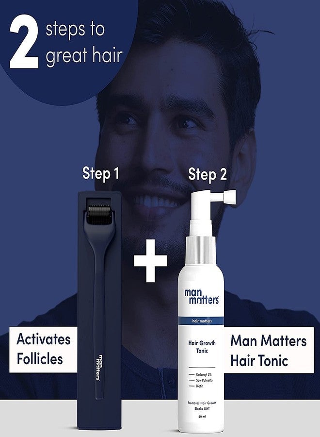Man Matters Advance Derma Roller with Disinfectant | For Scalp & Beard | 540 Micro 0.5mm Titanium Alloy Needles | Reduces Hair Fall, Stimulates Hair Follicles | Safe & Effective - Image 5