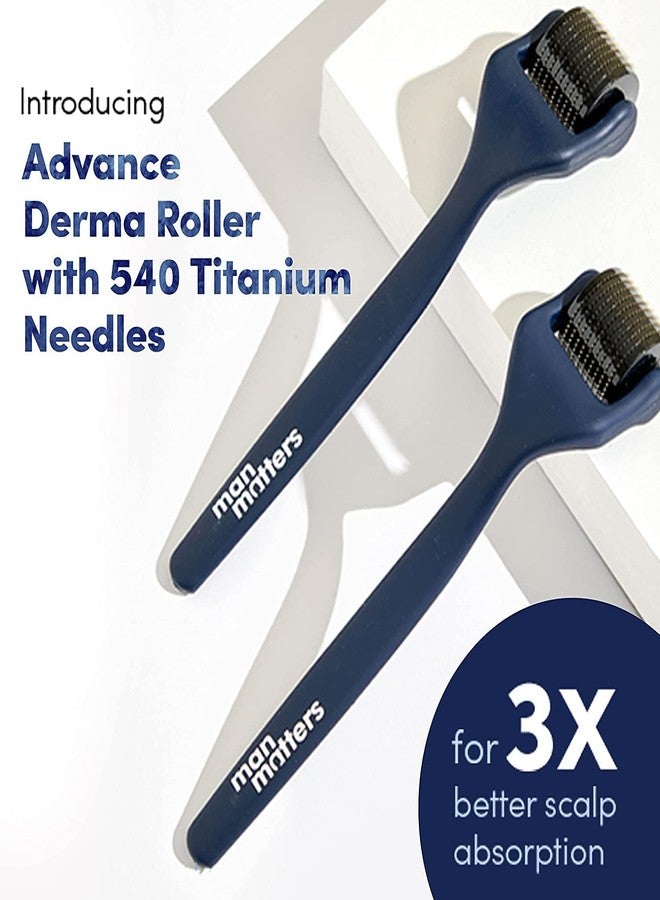 Man Matters Advance Derma Roller with Disinfectant | For Scalp & Beard | 540 Micro 0.5mm Titanium Alloy Needles | Reduces Hair Fall, Stimulates Hair Follicles | Safe & Effective - Image 2