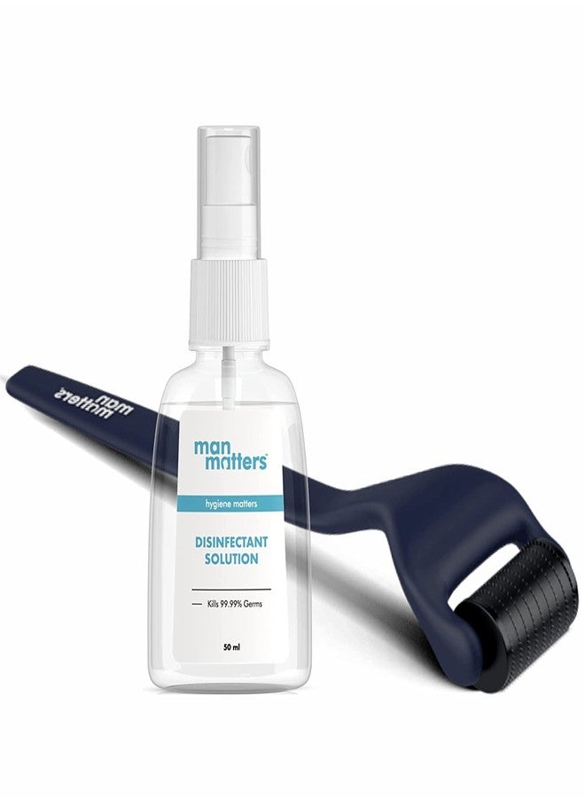 Man Matters Advance Derma Roller with Disinfectant | For Scalp & Beard | 540 Micro 0.5mm Titanium Alloy Needles | Reduces Hair Fall, Stimulates Hair Follicles | Safe & Effective - Image 1