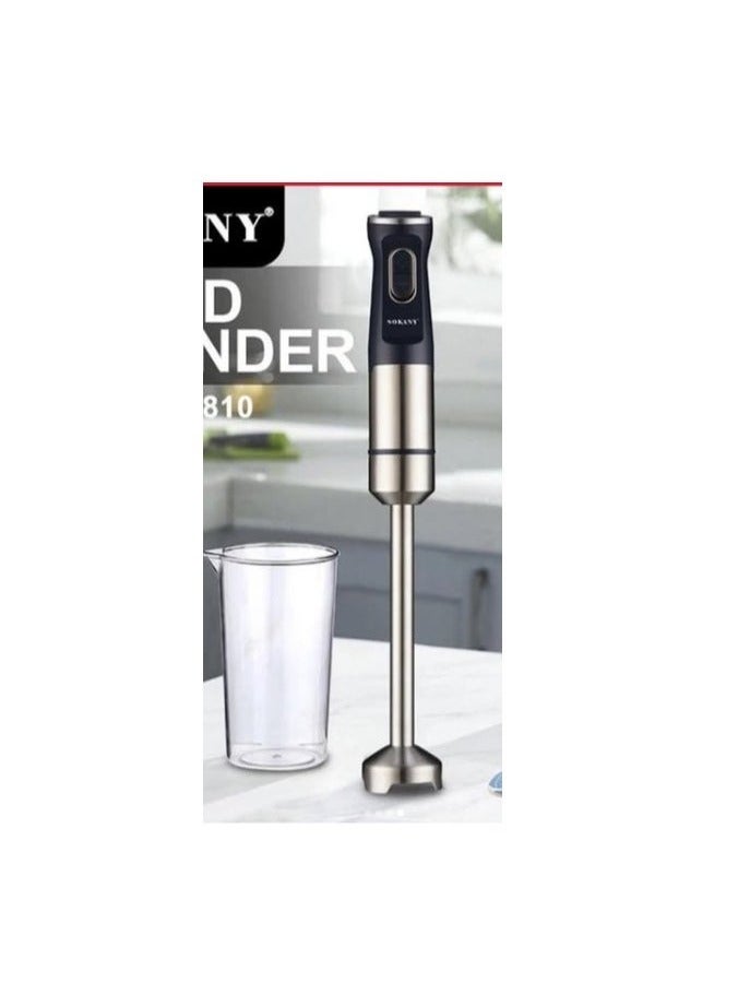Sokany stainless steel hand blender, 2200 watts, 2 speeds, with a break-resistant cup and rust-resistant blade, with a one-year warranty  - Image 3